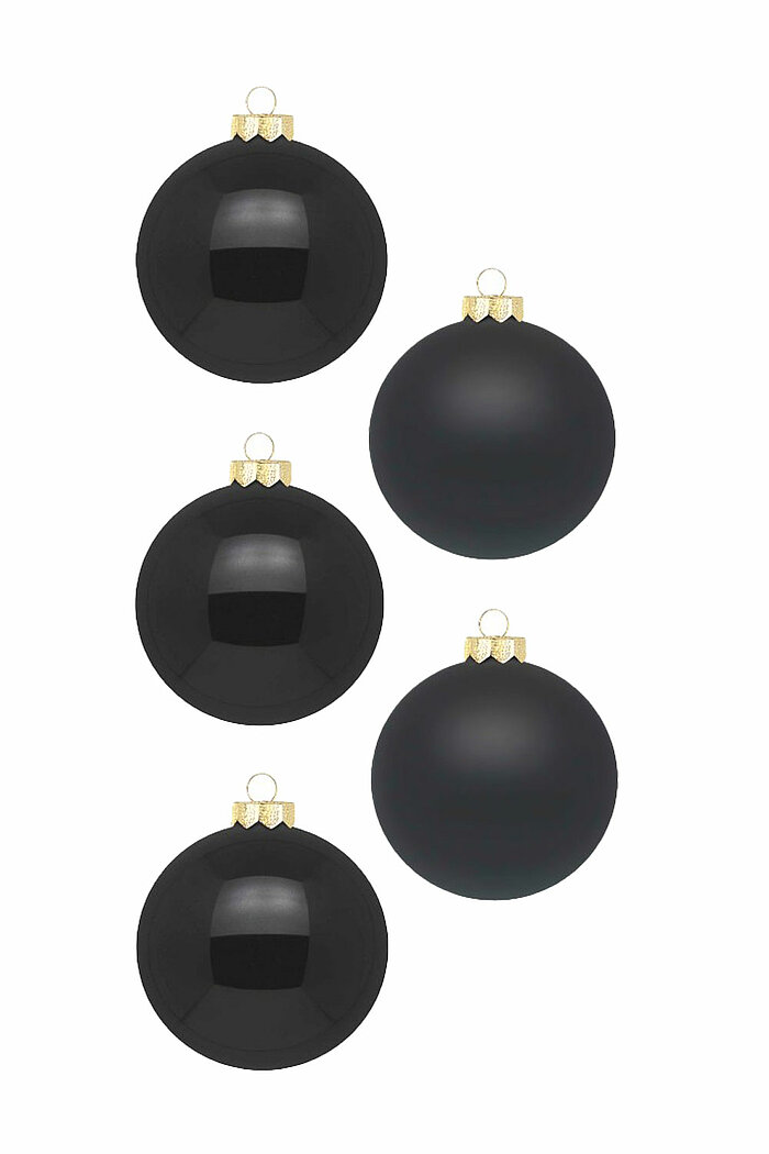 12 Christbaumkugeln von Inge Glas in der Größe 8cm in der Farbe Ebony Black.