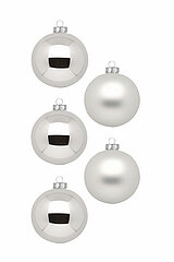12 Christbaumkugeln von Inge Glas in der Größe 8x8 cm in der Farbe Frosty Silver.