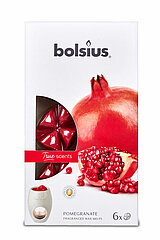Eine 6er Packung True Scents Wax Melts von Bolsius mit dem Geruch Granatapfel.