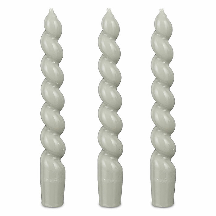 24 Spitzkerzen Twist von Edelman in der Größe 18,5x3cm in der Farbe graublau.