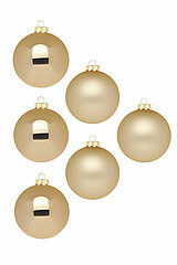 6 Christbaumkugeln von Inge Glas in der Größe 6cm in der Farbe Brokat.