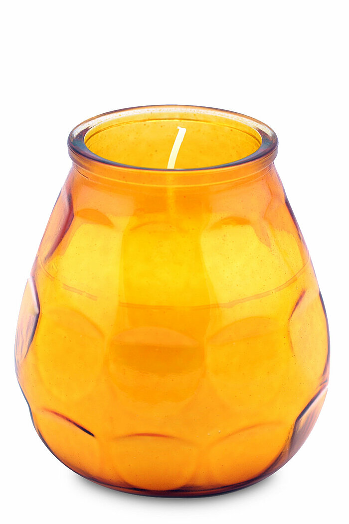 1 Glaswindlicht Twilight von Bolsius in der Größe 10,4x9,9cm in der Farbe Bernstein.