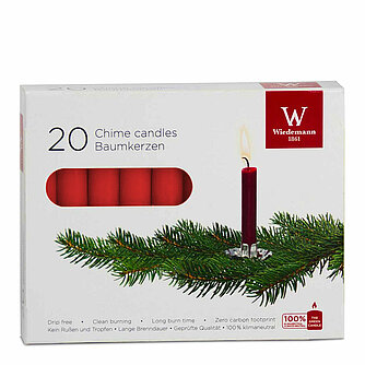 Wiedemann 20er Baumkerzen 96/13 mm durchgefärbt - rot Artikelvorschau 20er Baumkerzen 96/13 mm durchgefärbt - rot