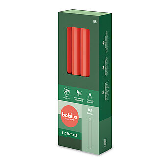 Bolsius Haushaltskerzen 230/20 mm (8er Pack) - Zartes Rot Artikelvorschau Haushaltskerzen 230/20 mm (8er Pack) - Zartes Rot