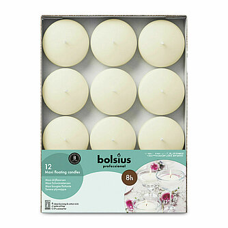 Bolsius Maxi Schwimmkerzen (12er Box) Artikelvorschau Maxi Schwimmkerzen (12er Box)