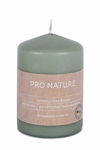 Müller Kerzenfabrik Pro Nature Stearin-Stumpenkerze 100/68 mm - minze (1 Stück) Artikelvorschau Pro Nature Stearin-Stumpenkerze 100/68 mm - minze (1 Stück)