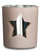 Ein Teelichthalter Spiegelglas Star von Sandra Rich in der Größe 8x7cm in der Farbe Schlamm.