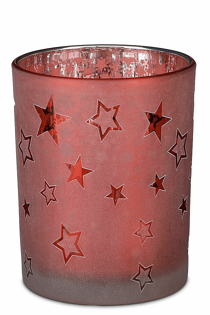 Ein Teelichthalter Stern von Edelman in der Größe 12,5x10cm in der Farbe rot.