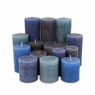 DecoLite 5kg Mixpaket Rustik und Polar Kerzen - Blau Artikelvorschau 5kg Mixpaket Rustik und Polar Kerzen - Blau