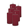 6 Stumpenkerzen von Decolite in der Größe 13x7cm in der Farbe altrot.