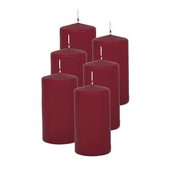 DecoLite Stumpenkerzen 130/70 mm (Safe Candle) - 6 Stück - altrot Artikelvorschau Stumpenkerzen 130/70 mm (Safe Candle) - 6 Stück - altrot