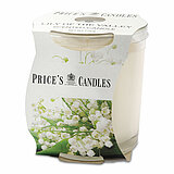 Eine Duftkerze im Glas von Prices Candles in der Größe 8,9x8,0cm mit dem Geruch Maiglöckchen.