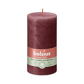 Bolsius Rustik Stumpenkerzen 130/68 mm - samtrot (1 Stück) Artikelvorschau Rustik Stumpenkerzen 130/68 mm - samtrot (1 Stück)