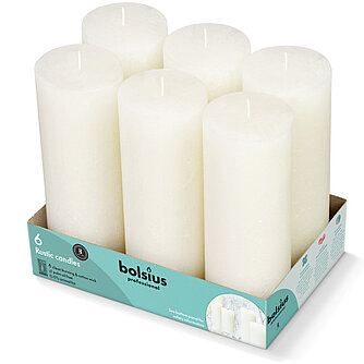 Bolsius Rustik Stumpen 190/68mm - weiche Perle (6er Tray) Artikelvorschau Rustik Stumpen 190/68mm - weiche Perle (6er Tray)