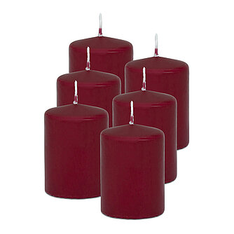 DecoLite Stumpenkerzen 80/60 mm (Safe Candle) - 6 Stück - altrot Artikelvorschau Stumpenkerzen 80/60 mm (Safe Candle) - 6 Stück - altrot