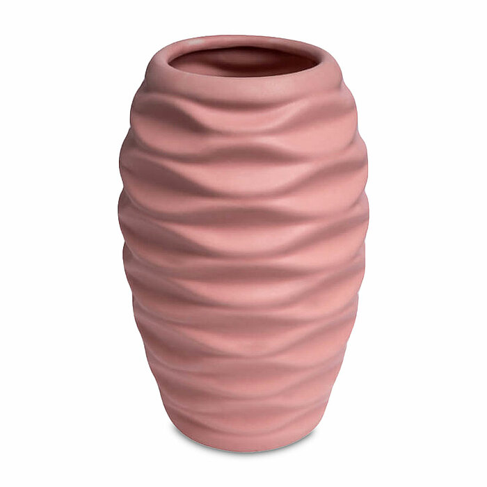 Eine Keramikvase Lips von Sandra Rich in der Größe 20x13cm in der Farbe rose.