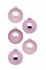 12 Christbaumkugeln von Inge Glas in der Größe 8cm in der Farbe Pink Blush.
