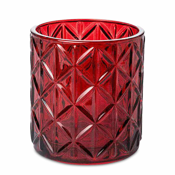 Ein Teelichthalter Noble von Sandra Rich in der Größe 8x7,2cm in der Farbe Burgund.