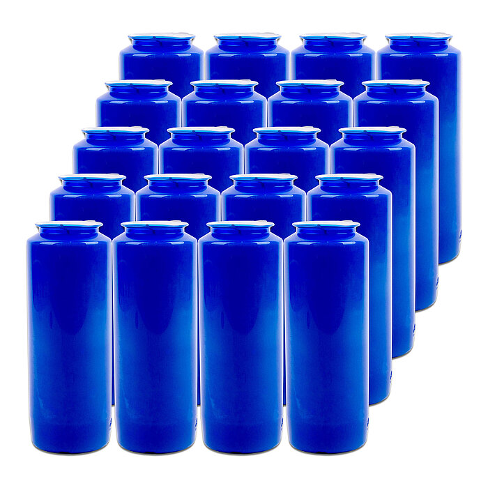 20 Kompositionsöllichter von Aeterna in der Größe 18x6,5cm in der Farbe blau.