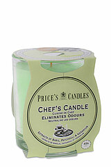 Ein Duftglas "Fresh Air" von Prices Candles in der Größe 8,3x7,4cm in der Verpackungsgröße "Chefs Candle".
