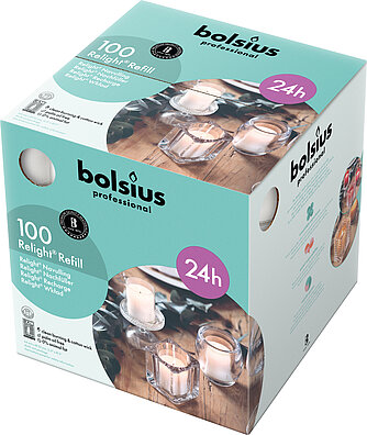 Bolsius Relight Nachfüllkerzen 100er Box Artikelvorschau Relight Nachfüllkerzen 100er Box