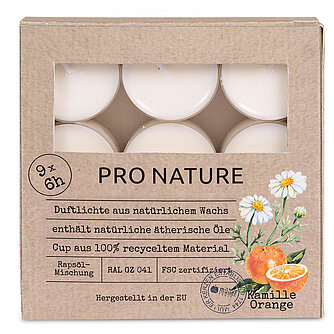 Müller Kerzenfabrik Raps-Duftlichte Clear Cup - Kamille & Orange (9er Pack) Artikelvorschau Raps-Duftlichte Clear Cup - Kamille & Orange (9er Pack)