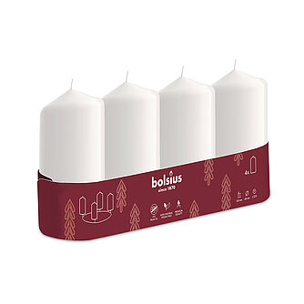 Bolsius Stumpenkerzen 100/48mm (4er Tray) Artikelvorschau Stumpenkerzen 100/48mm (4er Tray)
