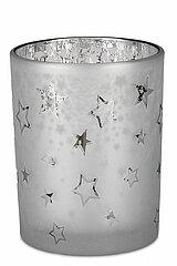 Ein Teelichthalter in Sternform von Edelman in der Größe 12,5x10cm in der Farbe weiß.