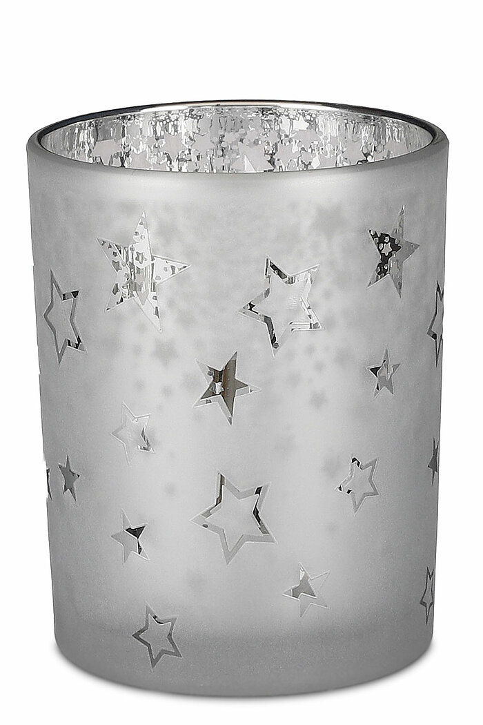 Ein Teelichthalter in Sternform von Edelman in der Größe 12,5x10cm in der Farbe weiß.