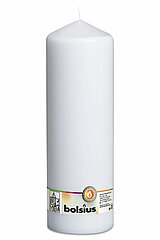 1 Stumpenkerze von Bolsius in der Größe 30x9,8cm in der Farbe weiß.