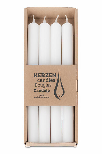 Richard Wenzel Rustic Stabkerzen 250/22 mm - weiß (4er Pack) Artikelvorschau Rustic Stabkerzen 250/22 mm - weiß (4er Pack)