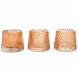 3 Teelichthalter von Sandra Rich in der Größe 7x8cm in der Farbe Terrakotta.
