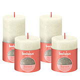 Ein Adventsset mit 4 Kerzen von Bolsius in der Farbe Weiche Perle in den Größen 8x6,8cm und 13x6,8cm.