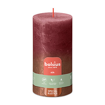 Bolsius Rustik Sunset 130/68 mm - Samtrot/Kupfer (1 Stück) Artikelvorschau Rustik Sunset 130/68 mm - Samtrot/Kupfer (1 Stück)