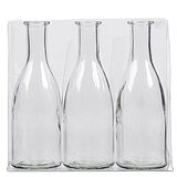 Drei große Flaschen Bottle von Sandra Rich in der Größe 18,5x6,6cm in der Farbe klar.