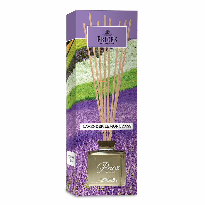 Ein Raumduft-Diffuser von Prices Candles in der Geruchssorte Lavender & Lemongrass mit einem Fassungsvermögen von 100ml.