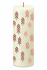 Eine Rustik Silhouette Stumpenkerze von Bolsius in der Farbe Weiche Perle in der Größe 19x6,8cm.