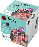 100 Relight Nachfüllkerzen von Bolsius in der Größe 6,4x5,2cm in der Farbe Rot.