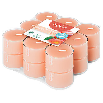Bolsius True Scents Duft-Teelichter Clear Cup (18er Pack) - Pfirsich Artikelvorschau True Scents Duft-Teelichter Clear Cup (18er Pack) - Pfirsich