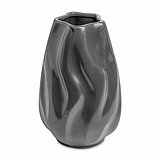 Eine Keramikvase Rock von Sandra Rich in der Größe 20x13cm in der Farbe Grau.