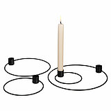 Ein Kerzenhalter-Set "4 Ringe" in der Farbe Schwarz von Halbach.
