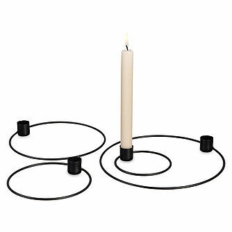 Artikelvorschau Kerzenhalter-Set "Ringe" - schwarz (4er Set)