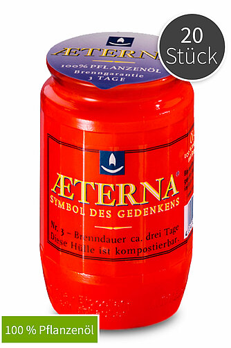 Aeterna Öl-Licht 100 % reinem Pflanzenöl - 3 Tage Artikelvorschau Öl-Licht 100 % reinem Pflanzenöl - 3 Tage