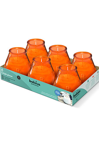 Bolsius Twilight 104/99 mm (6er Pack) - orange Artikelvorschau Twilight 104/99 mm (6er Pack) - orange
