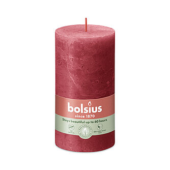 Bolsius Rustik Stumpenkerzen 130/68 mm - Zartes Rot (1 Stück) Artikelvorschau Rustik Stumpenkerzen 130/68 mm - Zartes Rot (1 Stück)