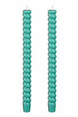 2 Tafelkerzen Twist von Edelman in der Größe 28x2,4cm in der Farbe grün.