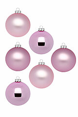 6 Christbaumkugeln von Inge Glas in der Größe 6 cm in der Farbe Pink Blush.