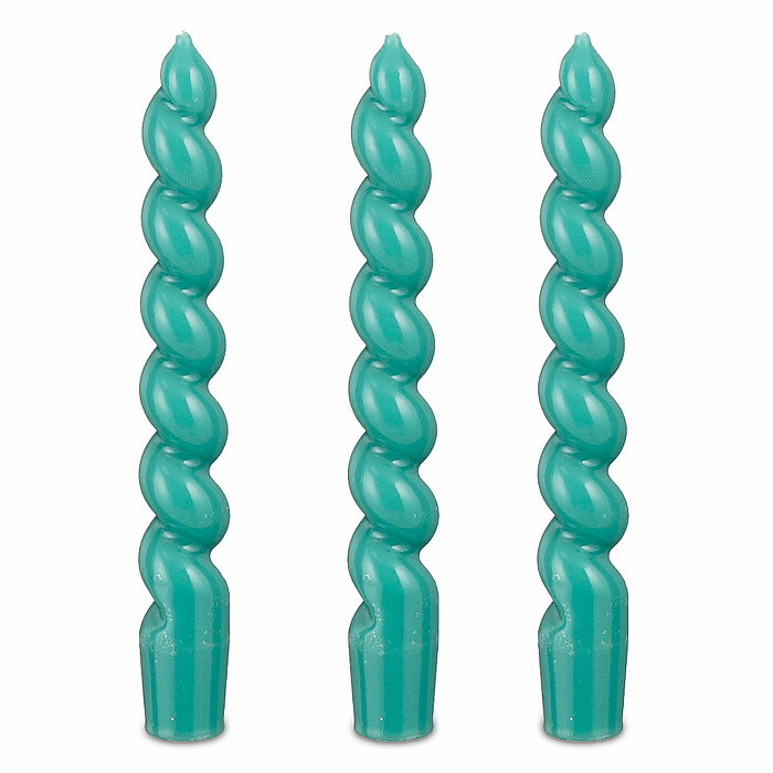 24 Spitzkerzen Twist von Edelman in der Größe 18,5x3cm in der Farbe grün.