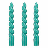 24 Spitzkerzen Twist von Edelman in der Größe 18,5x3cm in der Farbe grün.