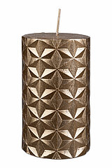 Eine Rustik Kerze James von Richard Wenzel in der Größe 11x6,5cm in der Farbe Antikgold.